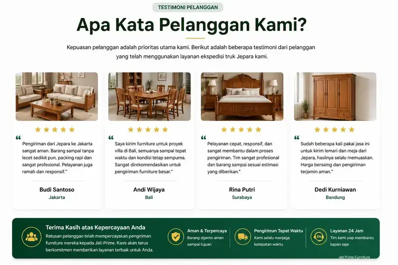 Pengalaman Nyata Pengiriman Furniture dari Jepara